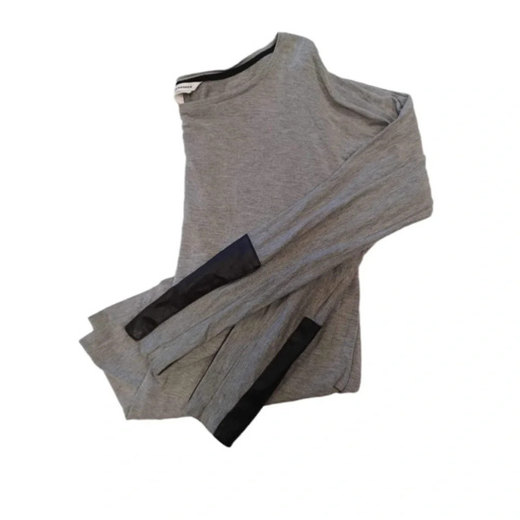 Club Monaco Faux Leather Accent Jersey Knit  Long Sleeve Size XS - Picture 5 of 10